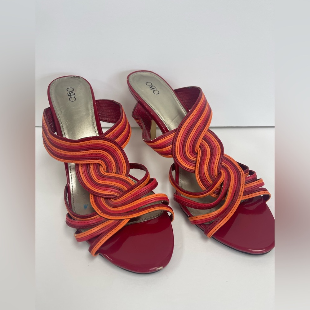 Cato size 11 Wide Sandal red/orange swirl